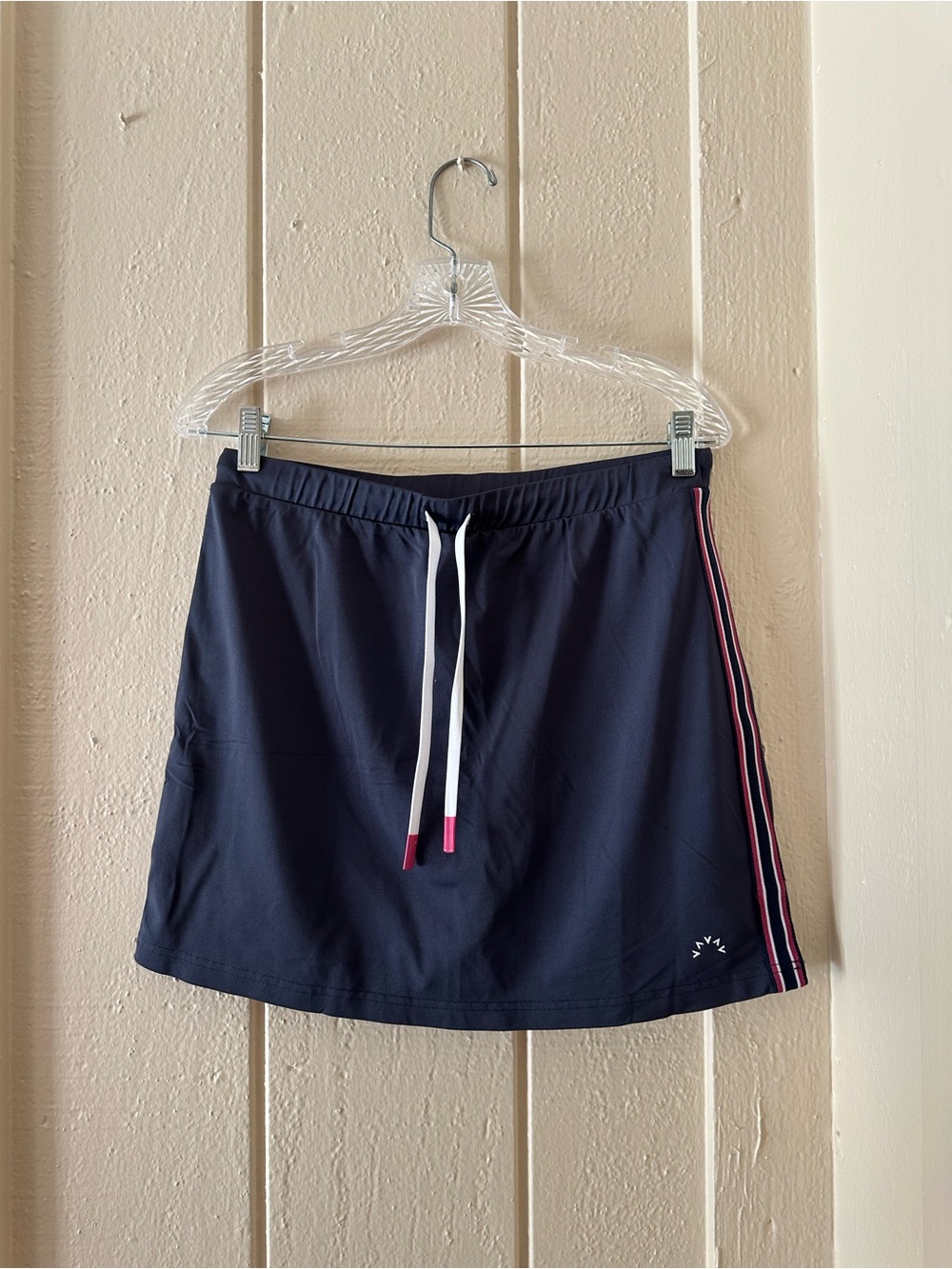 EXCELLENT VARLEY NAVY BLUE SIDE STRIPE PULL ON SKIRT WOW L
